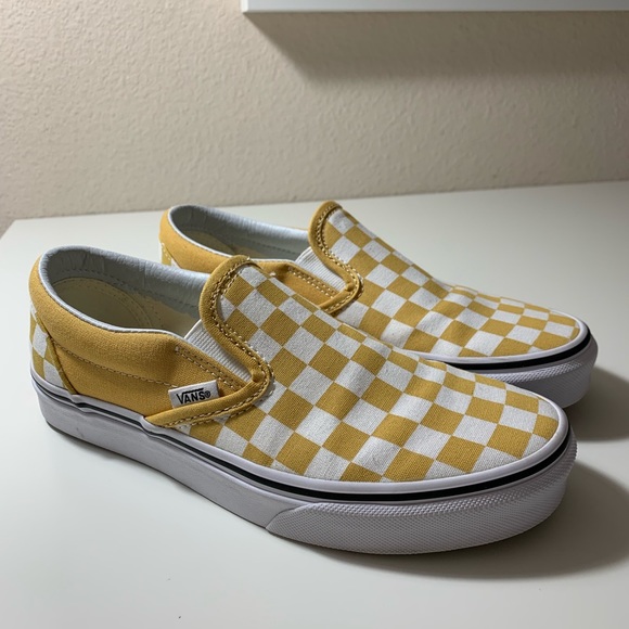 yellow chequered vans